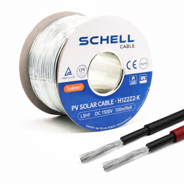 100m 4mm² Solarkabel schwarz H1Z2Z2-K verzinntes Kupferkabel Photovoltaikkabel für PV-Anlagen Mit 0% MwSt für Berechtigte