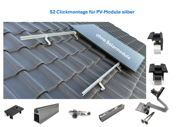 S2 Ziegeldach Clickmontage-Set für PV-Module
