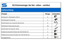 S2 Ziegeldach Clickmontage-Set für 3 PV-Module vertikal