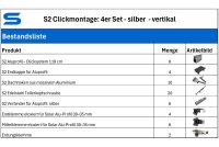 S2 Ziegeldach Clickmontage-Set für 4 PV-Module vertikal