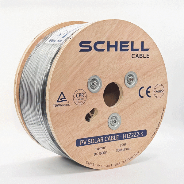 300m Solarkabel 6mm² H1Z2Z2-K verzinntes Kupferkabel Photovoltaikkabel für PV-Anlagen Rot 0% MwSt für Berechtigte