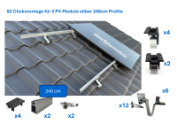 S2 Ziegeldach Clickmontage-Set für PV-Module mit...
