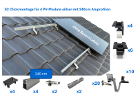 S2 Ziegeldach Clickmontage-Set für PV-Module mit...