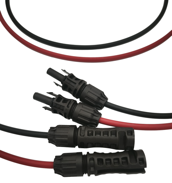2x 10 Meter 6 mm² mit Original STÄUBLI MC4-Steckern Solar Verlängerungskabel  (rot/schwarz) 0% MwSt. für Berechtigte