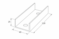 S1 Verbinder für Solar Alu-Profil 40x40mm mit Schrauben (Unterkonstruktion)