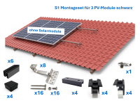 Ziegeldach Montage-Set für 3 PV Module...